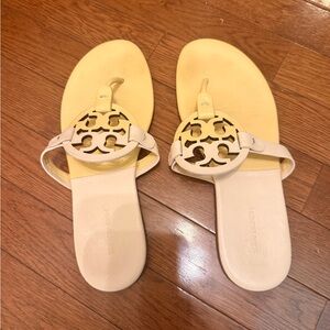 Tory Burch Yellow and Cream Sandals